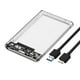 thumbnail image 5 of Moyic Caja HDD transparente USB3.0 SSD Caja mecánica externa de estado sólido SATA a USB Compatible con dispositivo móvil de 6TB Transparente USB 3.0 2Conjunto, 5 of 6