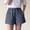 Blue, variant on Endives Summer Linen Wide Leg Shorts For Women Beach Shorts Tie Up High Waisted Pants With Pockets Khaki