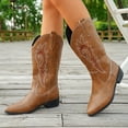 thumbnail image 2 of UngA Cowboy Boots for Women Comfortable Western Cowgirl Boots with Pointed Toe Stitched Embroidery for Country Concert Dancing Wedding Traveling Daily Outfits Brown,Size 6.5, 2 of 7