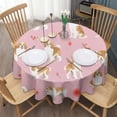 thumbnail image 3 of Cavalier King Charles Spaniels and Flowers Round Tablecloth 60"x60",Wrinkle Wipeable Table Cloth for Kitchen Dining Room Picnic Patio Party, 3 of 6