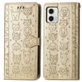 thumbnail image 1 of Funda Cartera FOXDOCK para MOTO G73 , Flip PU con Relieve de Gatos y Perros, Tarjetero y Soporte, 1 of 6