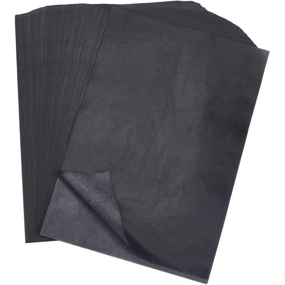 100 Sheets 11.7 x 8.3 Inch Black Transfer Paper Carbon Tracing Paper Rectangle Graphite Canvas Transferring Crafts Pages Accessories for DIY Making Woodworking Drawing Board Art Projects