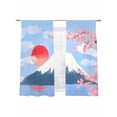 thumbnail image 2 of Flowers Mountain Sheer Curtains 63 Inches Length 2 Panels Set, Window Sheer Curtains for Living Room/Bedroom, Spring Sun Floral Nature Scenery Light Filtering Rod Pocket Curtain 52''x63''x2, 2 of 8
