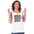 thumbnail image 3 of Worlds Okayest Sister Siblings Little Womens Plus Size Graphic Tank Top Brisco Brands 3X, 3 of 5