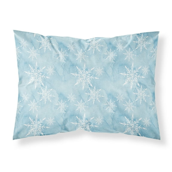 Watercolor Snowflake on Light Blue Fabric Standard Pillowcase