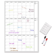 Dry Erase Calendar for Wall - Undated 3 Month Wall Calendar, 48'' x 32'', Erasable & Reusable Wall Calendar, Dry Erase Calendar for Home, Office and School
