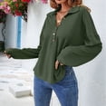 thumbnail image 4 of Sudadera Informal de Larga con Solapa y Botones para Mujer, Estilo 2025 Verde S, 4 of 9