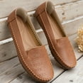 thumbnail image 4 of Women's Slip On Flat Wide Width Loafers Comfortable Low Top Flat Tennis Shoes Breathable Non Slip Work Shoes Brown Size 7, 4 of 5