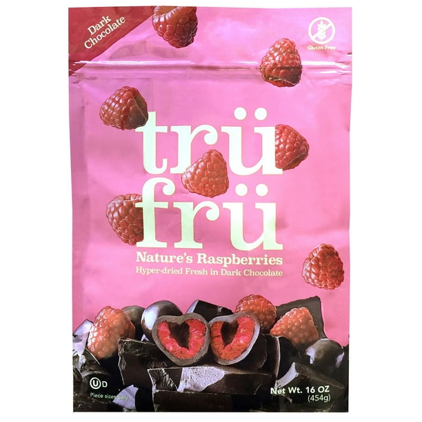 Tru Fru Dark Chocolate Covered Hyper Dried Raspberries (16 Ounce