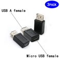 thumbnail image 2 of rgzhihuifz Paquete de 3 convertidores de Adaptador USB 2.0 A Hembra a USB Micro Hembra, 2 of 5