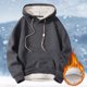thumbnail image 1 of MHFRRA Sudadera con Capucha para Hombre, de Color Liso, Gruesa, Cálida y Cómoda, Informal, Holgada y Moderna, para Invierno Gris, 1 of 7