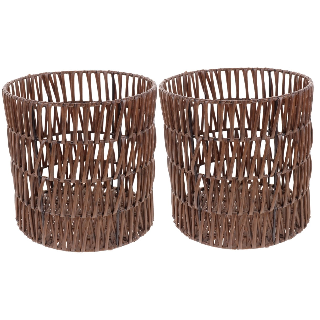 CRILSTYLEO Small Woven Baskets Brown for Snacks and Cosmetics Storage 2Pcs