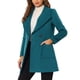 thumbnail image 1 of Abrigo largo de mujer elegante con solapa y cinturón en turquesa, 1 of 6