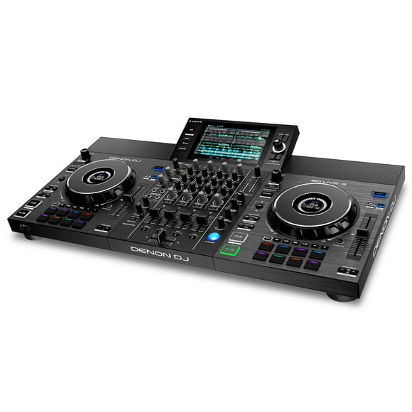 Controlador de DJ independiente Denon DJ SC LIVE 4 con separación de vástagos en 4 decks, transmisión Wi-Fi, parlantes incorporados, compatible con Serato DJ y Virtual DJ