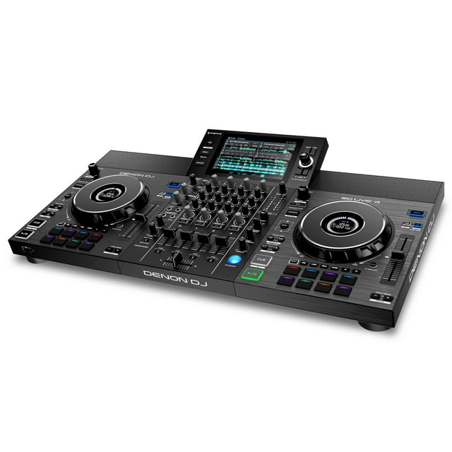 Controlador de DJ independiente Denon DJ SC LIVE 4 con separación de vástagos en 4 decks, transmisión Wi-Fi, parlantes incorporados, compatible con Serato DJ y Virtual DJ