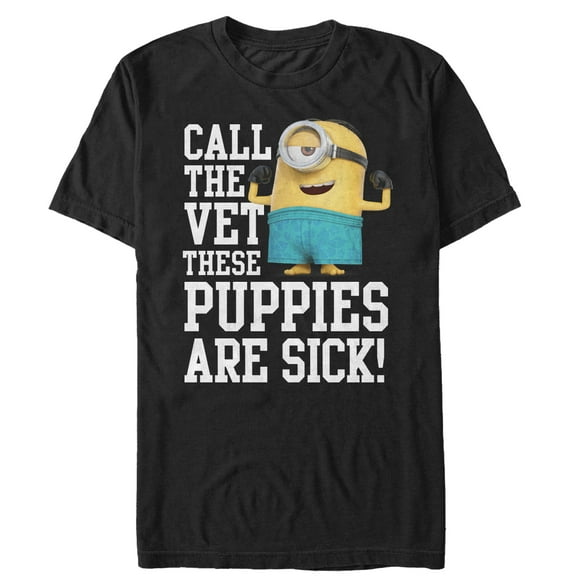 Men's Despicable Me Minion Call the Vet Graphic Tee Black Small