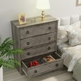 thumbnail image 3 of LGHM 4 Drawer Dresser, Modern Wood Chest Dresser for Bedroom Livingroom Gray, 3 of 10