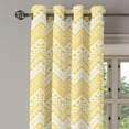 thumbnail image 2 of Ambesonne Yellow Chevron Grommet Curtain, Colorful Folk Zigzag, 50" x 72", Mustard White, 2 of 6