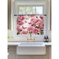 thumbnail image 3 of Sheer Curtains 54 Inch Length, Pink Roses Semi Sheer Curtains Light Filtering Window Treatment, Spring Floral Elegant Pastoral Butterfly Privacy Voile Drapes for Living Room Bedroom 52x54 Inch, 3 of 7