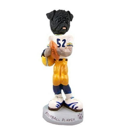 - Pug Black Football Player Doogie Collectable Figurine