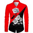 thumbnail image 1 of Camisa de hombre con estampado floral en HD de moda, color degradado, informal, suave y cómoda para fiestas al aire libre, nuevo estilo, 1 of 6
