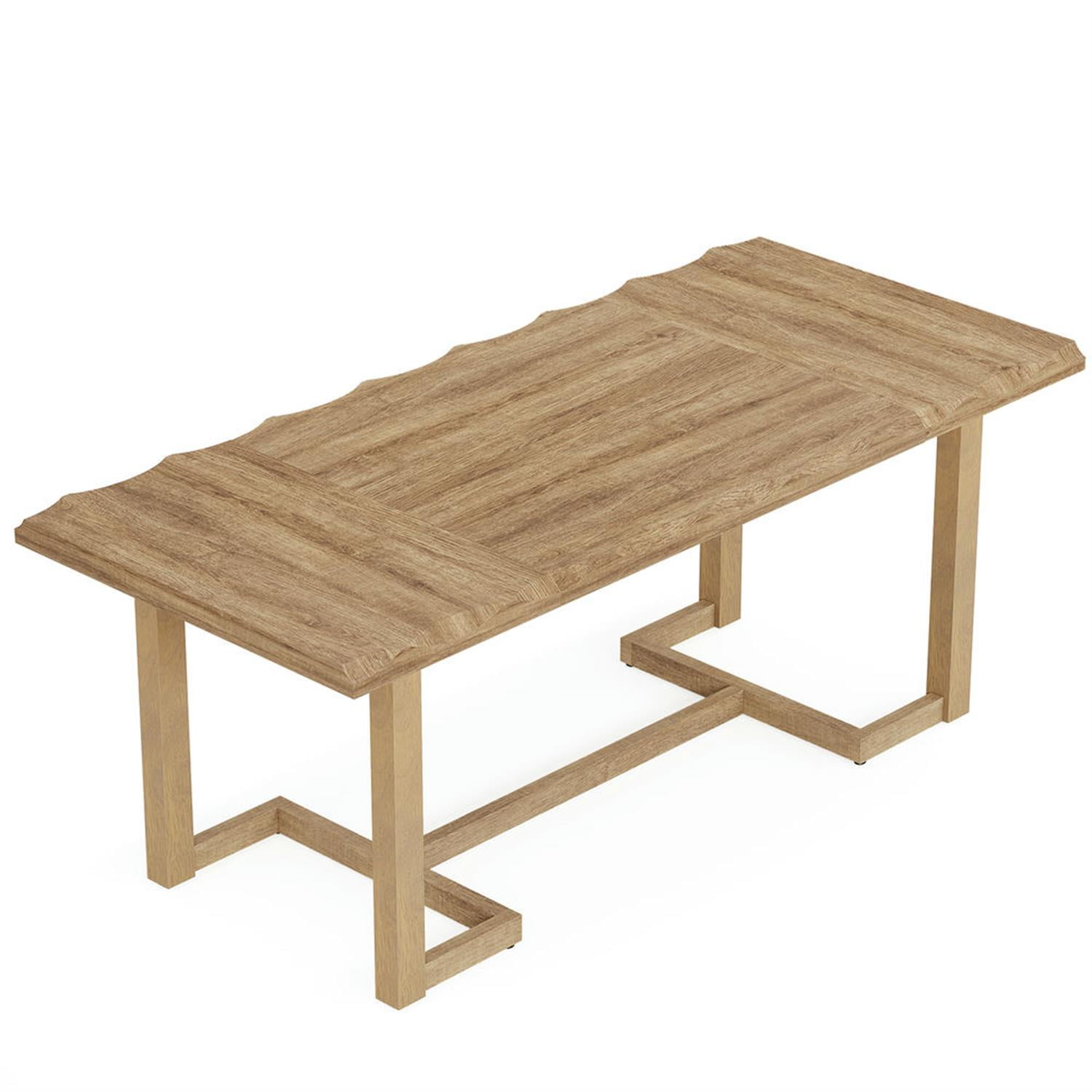 Demi Bonn 63" Wood Executive Computer Desk, Modern Duty Study Writing Gaming Table for Home Office, Rectangle Conference Table, Brown