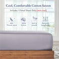 thumbnail image 4 of California Design Den Twin Fitted Sheet Only, Softest 400 Thread Count 100% Cotton Sateen, Deep Pocket, All-Around Elastic, Side Indicators - Lavender Gray, 4 of 8