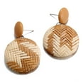 thumbnail image 5 of KDSJSXW Pearl Earrings Studs Bohemian Style Wood Bamboo Rattan Geometric Round Earrings Ladies Jewelry Pearl Earings Studs Earrings for Women Bridal Earrings(Brown,One Size), 5 of 6