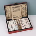 thumbnail image 2 of Portable Chinese Mahjong Set With 2Pcs Dice Wooden Carrying Case For Travel Game, 2 of 8