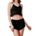 thumbnail image 2 of Qtocio Ensemble de Pyjama pour Femmes, Haut à Manches Courtes Uni et Short, Ensemble de Sommeil de Base 2 Pcs, 2 of 4