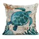 thumbnail image 3 of Juego de 4 fundas de cojín con tema del océano azul, pulpo costero náutico, hipocampo, tortuga, ballena, estilo mediterráneo, Pi decorativo Adepaton CZJJ-ZC92, 3 of 6