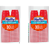 Hefty All Occasion Disposable Plastic Cups, Red, 2 oz, 30 count - 2 Pack
