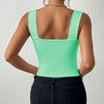 thumbnail image 4 of Women's Crop Tank Tops Square Neck Slim Fit Sleeveless Shirts Workout Fitness Casual Basic Solid Color Blouses (M, Mint Green), 4 of 4