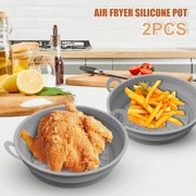 2Pcs Air Fryer Silicone Pot 7.5 inch Silicone Air Fryer Liner Air Fryer Basket No-Stick Air Fryer Pan for Air Fryer Oven Microwave