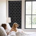 thumbnail image 2 of Black Morocco Window Privacy Film, Geometric Leaf Diamond Lattice Abstract Static Cling UV Sun Blocking Heat Control Window Tint, Non-Adhesive One Way Windows Privacy Cover 29.5''x78.7'', 2 of 7