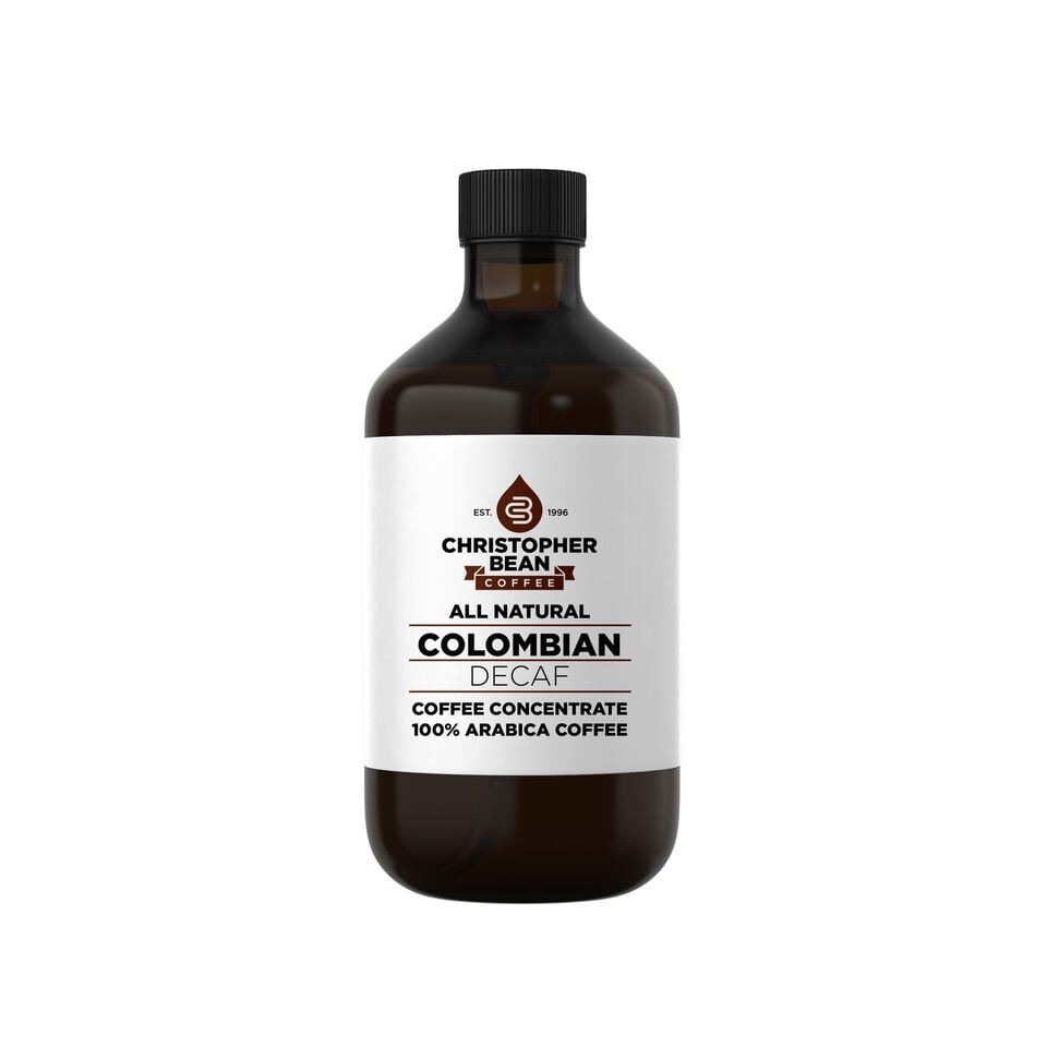 Colombian Decaffeinated Cold Brew, Iced Coffee, Hot Coffee Christopher Bean Liquid Java (16 Ounce Bottle) Makes 48-62 Cups