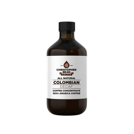 Colombian Decaffeinated Cold Brew Iced Coffee Hot Coffee Liquid Java Concentrate ( 16 Ounce Bottle) Makes 48-62
