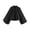 Black_#01, variant on Womens Cropped Puff Sleeve Bomber Jacket Lapel Collar Pleated Full Zip Coat Spring Loose Fit Trendy Outerwear,Brown S