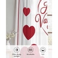 thumbnail image 6 of Valentine's Day Sheer Curtains 54 Inch Length 2 Panels Set for Living Room/Bedroom, Red Love Heart Modern Minimalist Kitchen Curtains Grommet Semi-Sheer Curtains Drapes Window Treatments 42"x54"x2, 6 of 7
