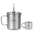 thumbnail image 1 of Cafetera para acampar de 750 ml y taza de 150 ml Cafetera de titanio Cafetera de prensa francesa con Abanopi Copa de titanio, 1 of 2
