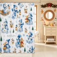 thumbnail image 2 of Erosebridal Kawaii Snowman Bear Shower Curtain 72Wx78L,Merry Christmas Bath Curtain,Blue White, 2 of 6