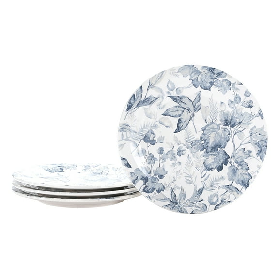 Bico Caprice Leaf Ceramic Salad Plates, 8.75 inch, Set of 4, for Salad, Appetizer, Microwave & Dishwasher Safe
