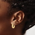 thumbnail image 3 of 14k Yellow Gold Polished 3mm Square Tube Hoop Earrings - 15mm, 3 of 6