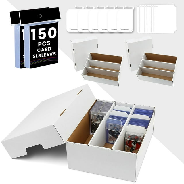 Caja de almacenamiento para tarjetas coleccionables BIU-BOOM de 3 filas con 10 divisores