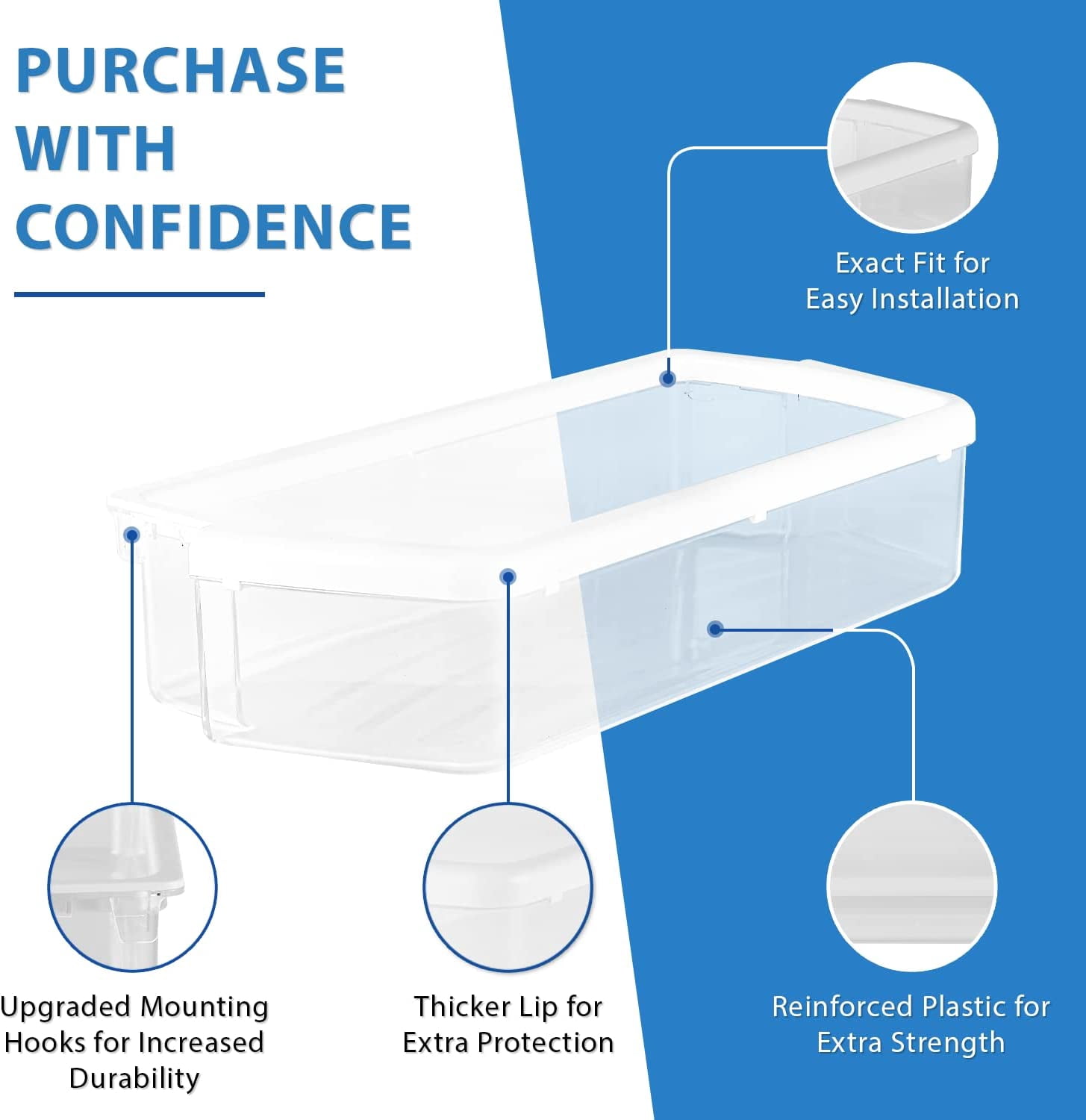UPGRADED Lifetime Appliance 2 x Ultra Durable W10321304 Door Shelf Bin Compatible with Whirlpool Refrigerator - WPW10321304