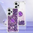 thumbnail image 2 of Glitter Clear Sparkly Bling Case for Xiaomi Poco F5, Flowing Liquid Quicksand Cover with Diamond Ring Holder Case for Xiaomi Redmi Note 12 Turbo/Poco F5  Purple, 2 of 7