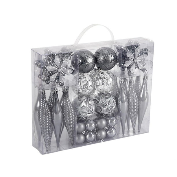 40 adornos navideños pequeños para colgar en interiores. plata