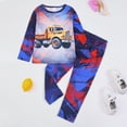thumbnail image 2 of WIBACKER Toddler Little Boys Pajamas Cozy Long Sleeves & Pants 2-Piece PJ Set Kid Sleepwear Size 3-8 Years, Truck, 2 of 10