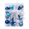 thumbnail image 1 of Liquidación de adornos navideños Huayishang: 30 bolas navideñas, estrella para la copa del árbol, caja de regalo, colgantes para árbol de Navidad en azul, blanco y plateado. Liquidación de colgantes, 1 of 5