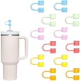 thumbnail image 1 of Paquete de 3 compatibles con vaso Stanley de 30 y 40 onzas, tapa de pajita de flores de 10 mm, lindas fundas de pajita de silicona, protectores de pajita, tapas de pajita de silicona suave de varias f, 1 of 4